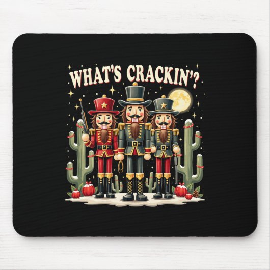Xmas Western Nutcracker Was ist Crackin Weihnachte Mousepad (Vorne)