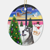 Xmas Window - Alaskan Malamute Keramik Ornament (Links)