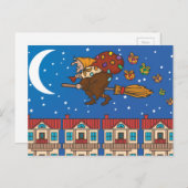 xmas witz Befana Feiertagspostkarte (Vorne/Hinten)