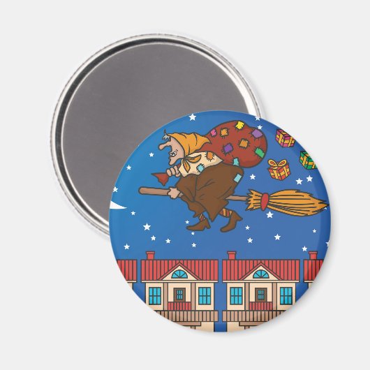 xmas witz Befana Magnet (Vorderseite/Rückseite)