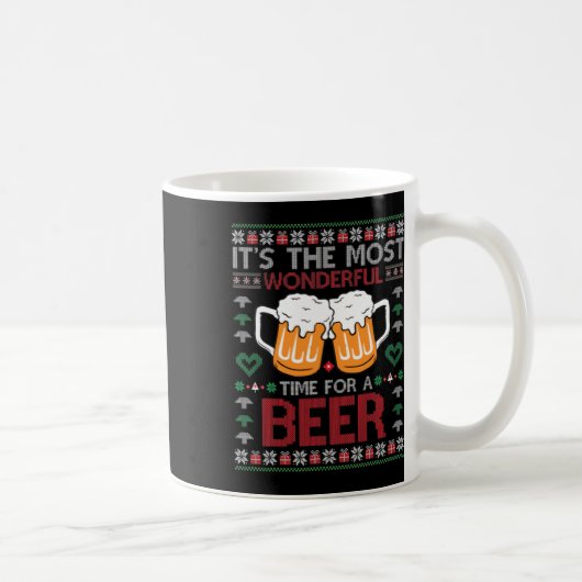 Xmas Wonderful Time For A Beer Ugly Christmas S  Kaffeetasse (Rechts)
