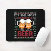 Xmas Wonderful Time For A Beer Ugly Christmas S  Mousepad (Mit Mouse)