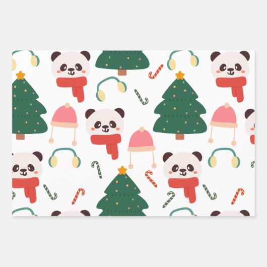 Xmas Wrapping Paper Flat Sheet Set 3 Geschenkpapier Set (Vorderseite 3)