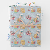 Xmas Wrapping Paper Flat Sheet Set 3 Geschenkpapier Set (Beispiel)