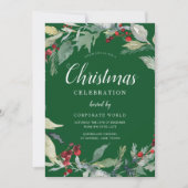 Xmas Wreath Corporate Green Christmas Party Einladung (Vorderseite)