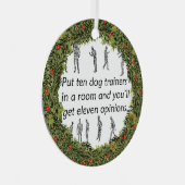 XMas Wreath Ten Dog Trainers Ornament Aus Metall (Vorderseite Rechts)