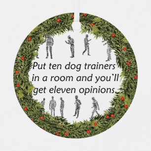 XMas Wreath Ten Dog Trainers Ornament Aus Metall