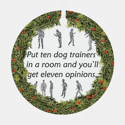 XMas Wreath Ten Dog Trainers Ornament Aus Metall (Vorderseite)