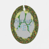 XMas Wreath Therapy Pet Ornament Aus Metall (Vorderseite links)