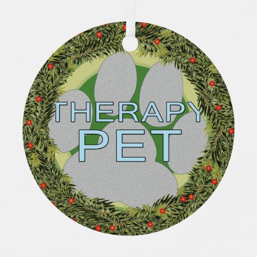 XMas Wreath Therapy Pet Ornament Aus Metall (Vorderseite)