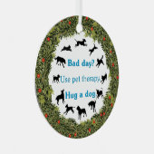 XMas Wreath Therapy Pet v2 Ornament Aus Metall (Vorderseite Rechts)