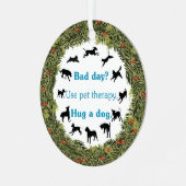 XMas Wreath Therapy Pet v2 Ornament Aus Metall (Vorderseite links)