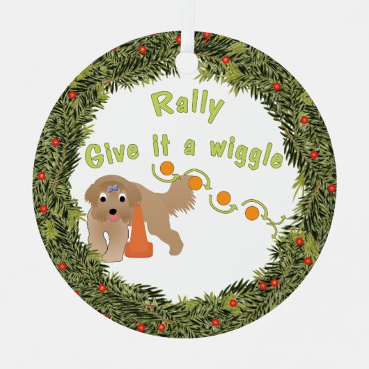 XMas Wreath Wiggle-Kundgebung Ornament Aus Metall (Vorderseite)