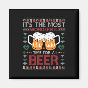 Xmas wunderbare Zeit für ein Bier hässliche Weihna Magnet