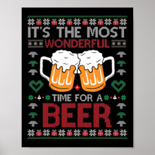 Xmas wunderbare Zeit für ein Bier hässliche Weihna Poster