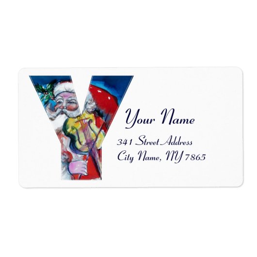 XMAS Y SCHREIBEN /SANTA CLAUS MIT VIOLIN MONOGRAMM (Vorne)