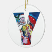 XMAS Y SCHREIBEN /SANTA CLAUS MIT VIOLIN MONOGRAMM KERAMIKORNAMENT (Links)