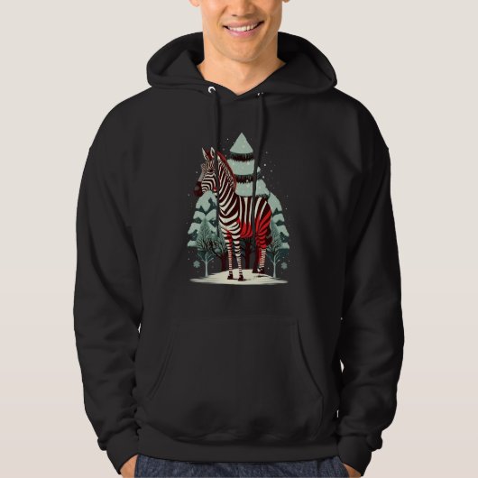 Xmas Zebra Santa on Christmas Zebra 2 Hoodie (Vorderseite)