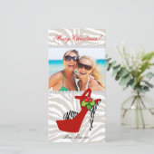 Xmas Zebra Shootkarte Vorlage Rot (Stehend Vorderseite)