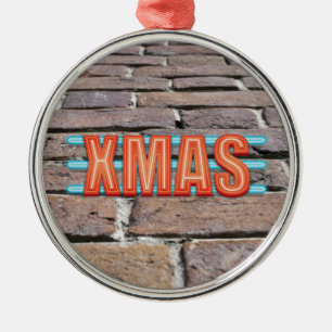 XMAS-Zeichen Silbernes Ornament