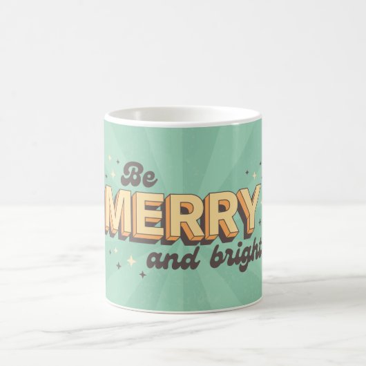 Xmas Zitat sei fröhlich und hell Vintag Kaffeetasse (Mittel)