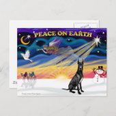 XmasSonnenaufgang-schwarz Großes Dan Feiertagspostkarte (Vorne/Hinten)