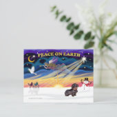 XmasSunrise-Drahthaar-Dackel Feiertagspostkarte (Stehend Vorderseite)