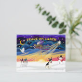 XmasSunrise-Rat-Terrier Feiertagspostkarte (Stehend Vorderseite)