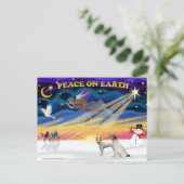 XmasSunrise-Zwei Jack Russell Terriers Feiertagspostkarte (Stehend Vorderseite)