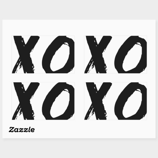 XO Brush Minimal Rechteckiger Aufkleber (Blatt)