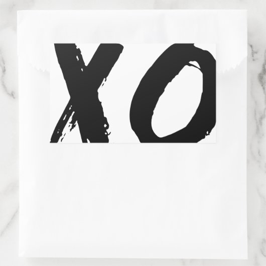 XO Brush Minimal Rechteckiger Aufkleber (Tasche)