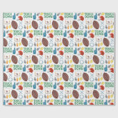 XO Fußballsaison Touchdown First Down Tailgate Geschenkpapier (Flach)