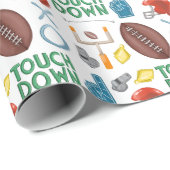 XO Fußballsaison Touchdown First Down Tailgate Geschenkpapier (Rolleneckpunkt)