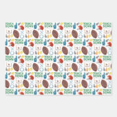 XO Fußballsaison Touchdown First Down Tailgate Geschenkpapier Set (Vorderseite 2)