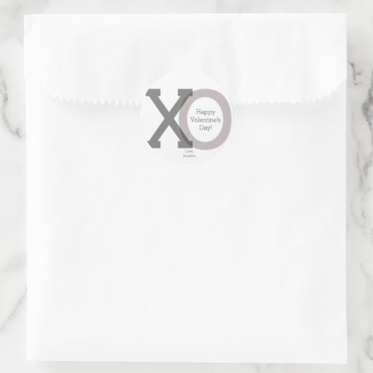 XO Graue Valentine's Custom Stickers (Tasche)