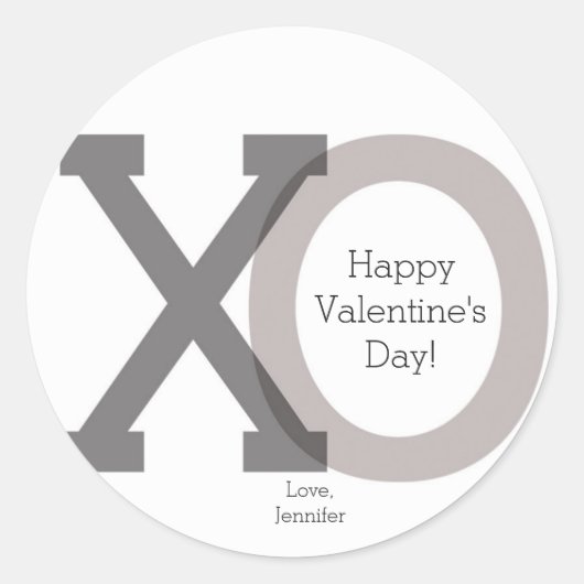 XO Graue Valentine's Custom Stickers (Vorderseite)