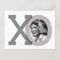 XO Gray Wedding Rett Date Foto Postkarte