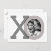 XO Gray Wedding Rett Date Foto Postkarte (Vorne/Hinten)