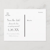 XO Gray Wedding Rett Date Foto Postkarte (Rückseite)