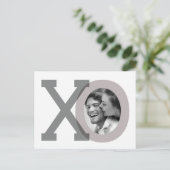 XO Gray Wedding Rett Date Foto Postkarte (Stehend Vorderseite)