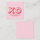 XO Happy valentine's Day rosa modernen Brauch Begleitkarte (Vorne/Hinten)
