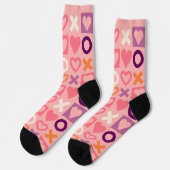 XO Hearts Love Muster Crew Socken (Linkes Detail)