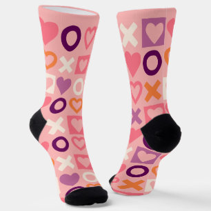 XO Hearts Love Muster Crew Socken