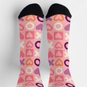 XO Hearts Love Pattern Crew Socks Socken (Oben)