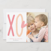 XO Herz Valentinstag Fotokarte (Vorderseite)