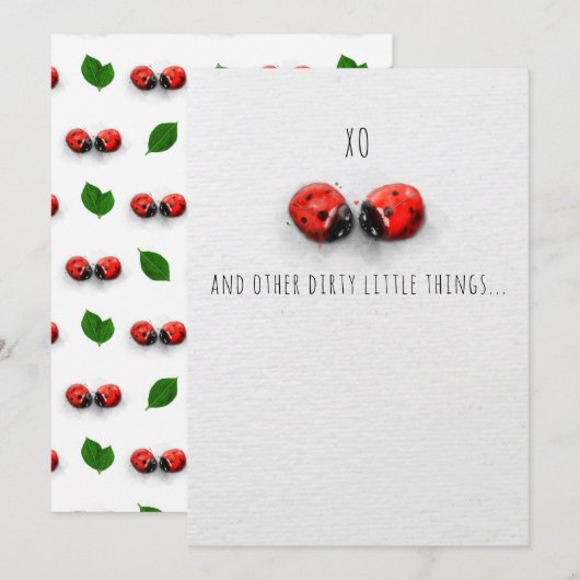XO HUGS AND KISSES BUGS VERSION 2 Valentinkarte Dankeskarte (Vorne/Hinten)