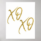 XO Hugs und Kisses Liebe Imitate Gold Foil Poster (Vorne)