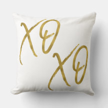 XO Hugs und Kisses Liebe Imitats Gold Foil Pillow