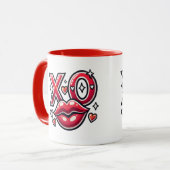 XO Kiss und Herzkunst Tasse (Vorderseite Links)
