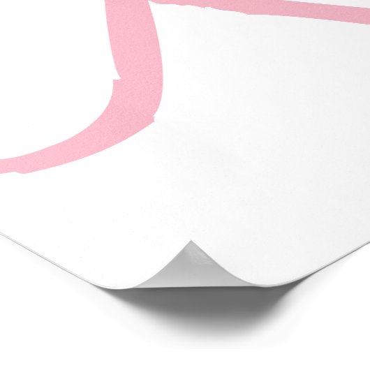 XO-Liebe und Hugs Pink Script Poster (Ecke)